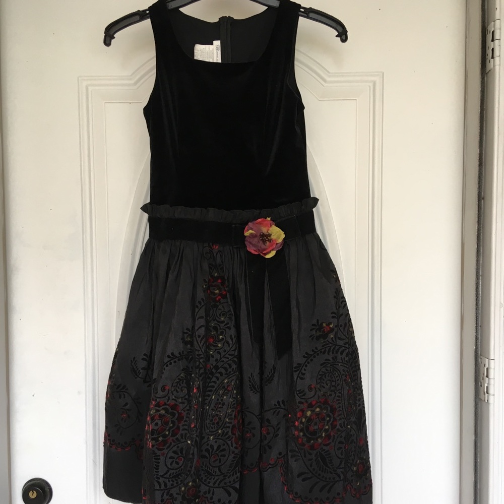 Bonnie Jean Black velvet Dress Girls